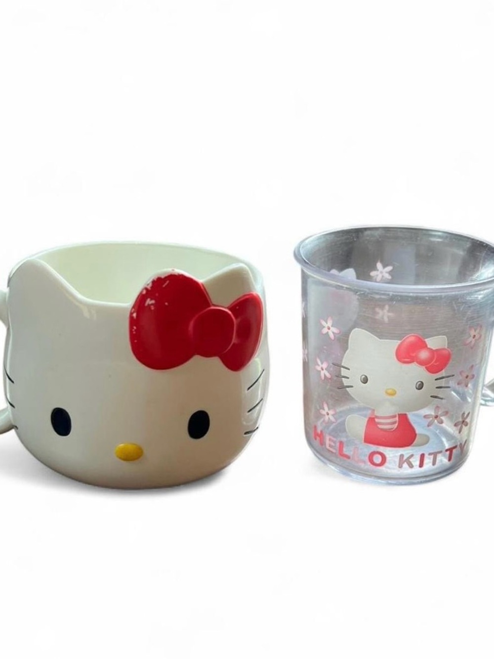 Hello Kitty Sanrio Vintage Y2K Cups Mugs Japan set of 2